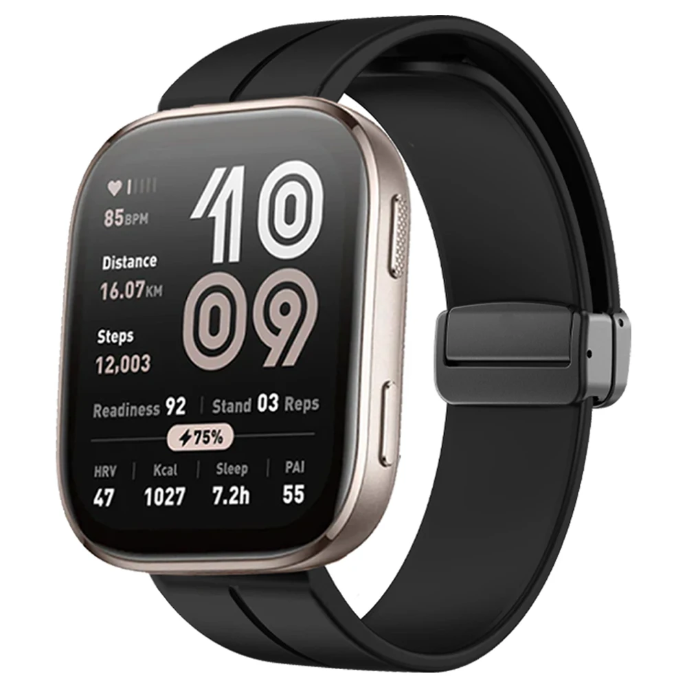 Correa de reloj con cierre magnético de 22 y 20mm para Huami Amazfit Bip 6 5, pulsera deportiva de silicona para Amazfit GTS 4 3 2e 2 mini GTR 4 3