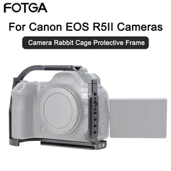 Jaula de cámara FOTGA para Canon EOS R5 Mark II, accesorios de fotografía DSLR portátiles de liberación rápida, jaula protectora de pantalla templada