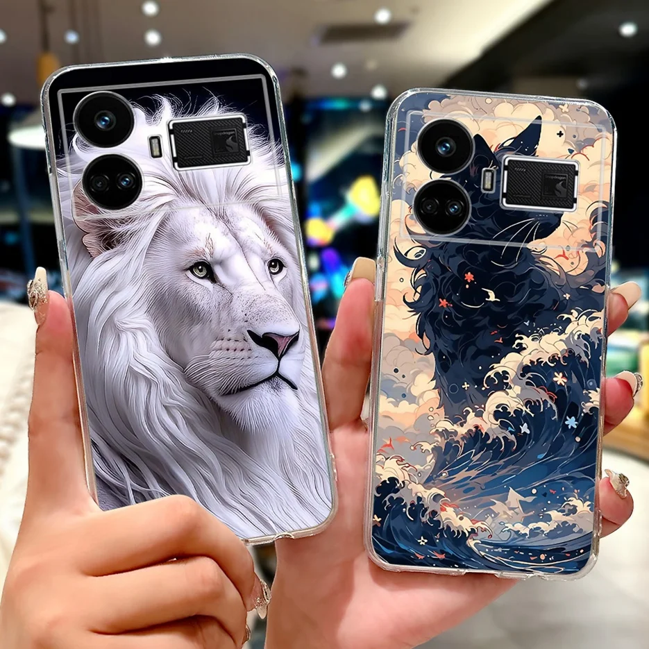 Para Realme GT5 funda RMX3823 flores coloridas cubierta pintada suave funda de teléfono delgada para Realme GT5 240W GT 5 RealmeGT5 Fundas parachoques - imagen 3