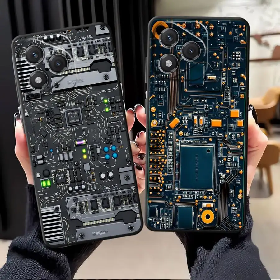 Placa de circuito negro suave funda de teléfono para Honor X7 90 X6 X5b Magic5Lite 70 8X X9a X8 200 400 Lite