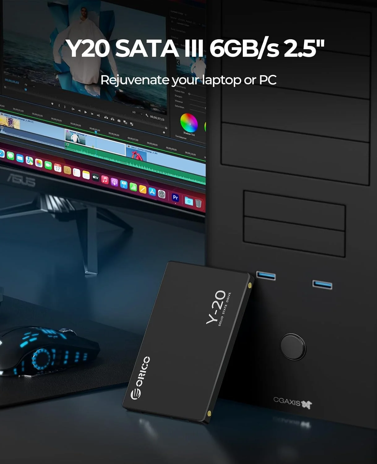 ORICO 1TB SATA SSD 2,5 pulgadas unidad interna de estado sólido hasta 500 MB/s SATA III 6Gbps ordenador portátil de escritorio NAS unidad externa DIY Y20 - imagen 5