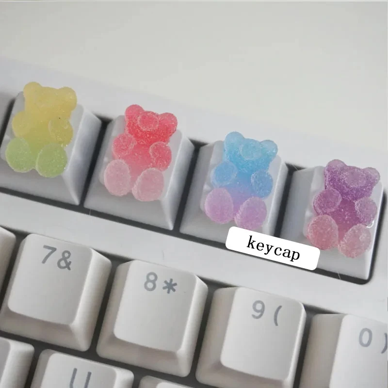 Teclado mecánico de juego de eje transversal R4 ESC, oso de caramelo suave degradado, bonito regalo personalizado - imagen 5