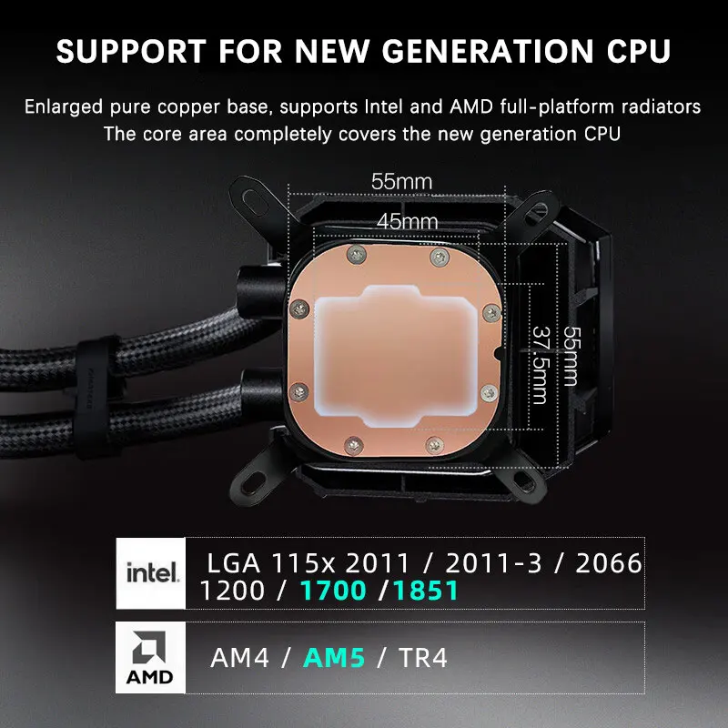 PHANTEKS GLACIER ONE 360 M25 G2 Enfriador de CPU líquido todo en uno de 360 mm BOS | VRM | Soporte de refrigeración asistido por RAM LGA1700/1851 AMD AM4/AM5 - imagen 5