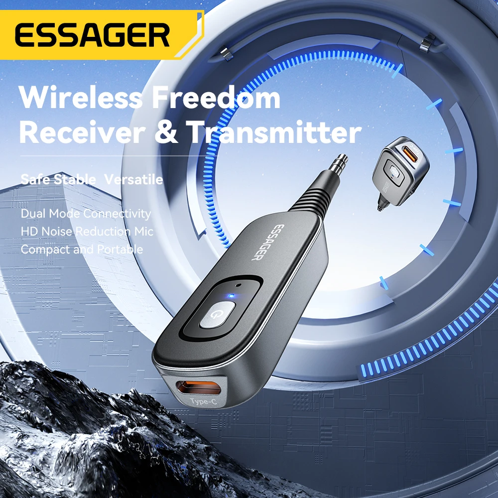 Essager Adaptador Bluetooth 5.1 Receptor Transmisor 3.5mm 2 en 1 - imagen 3
