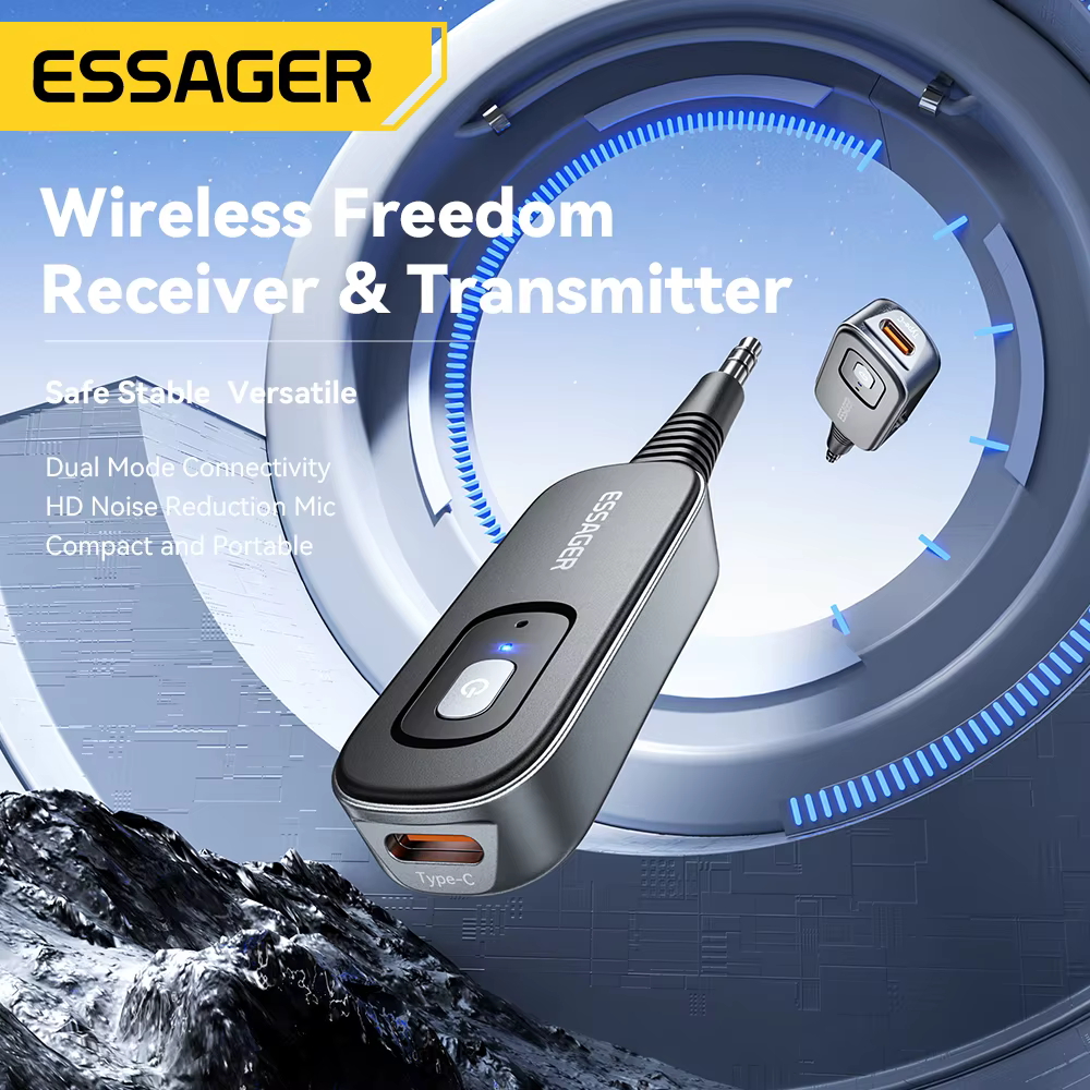 Essager Adaptador Bluetooth 5.1 Receptor Transmisor 3.5mm 2 en 1 - imagen 3