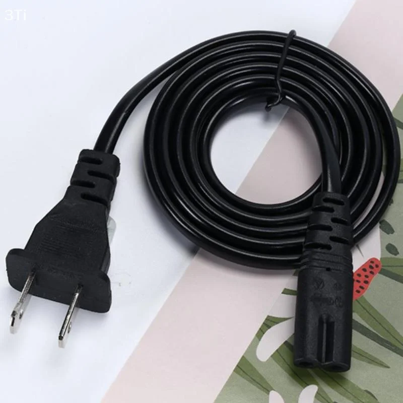 Cable de alimentación con enchufe estadounidense de 2 pines para dispositivos compatibles con figura 8, Cable eléctrico de 2 clavijas para cargador de ordenador portátil, altavoz de Radio y TV - imagen 3