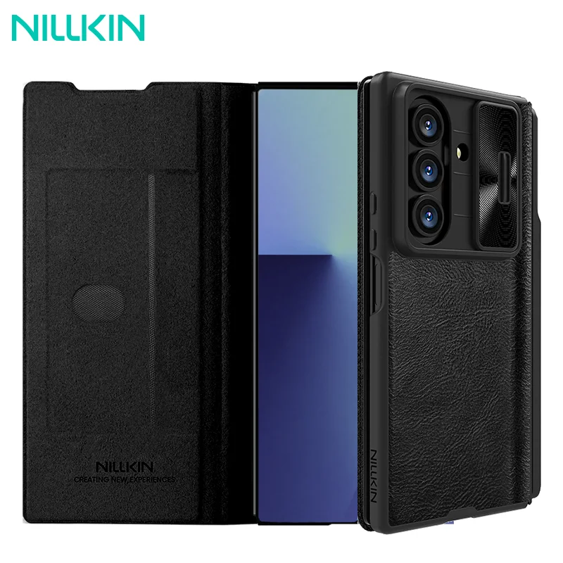 Para Samsung Galaxy Z Fold 7 5G funda NILLKIN Qin Pro funda con tapa de cuero con soporte de bolsillo para tarjetas S Pen para fundas Samsung Z Fold 7