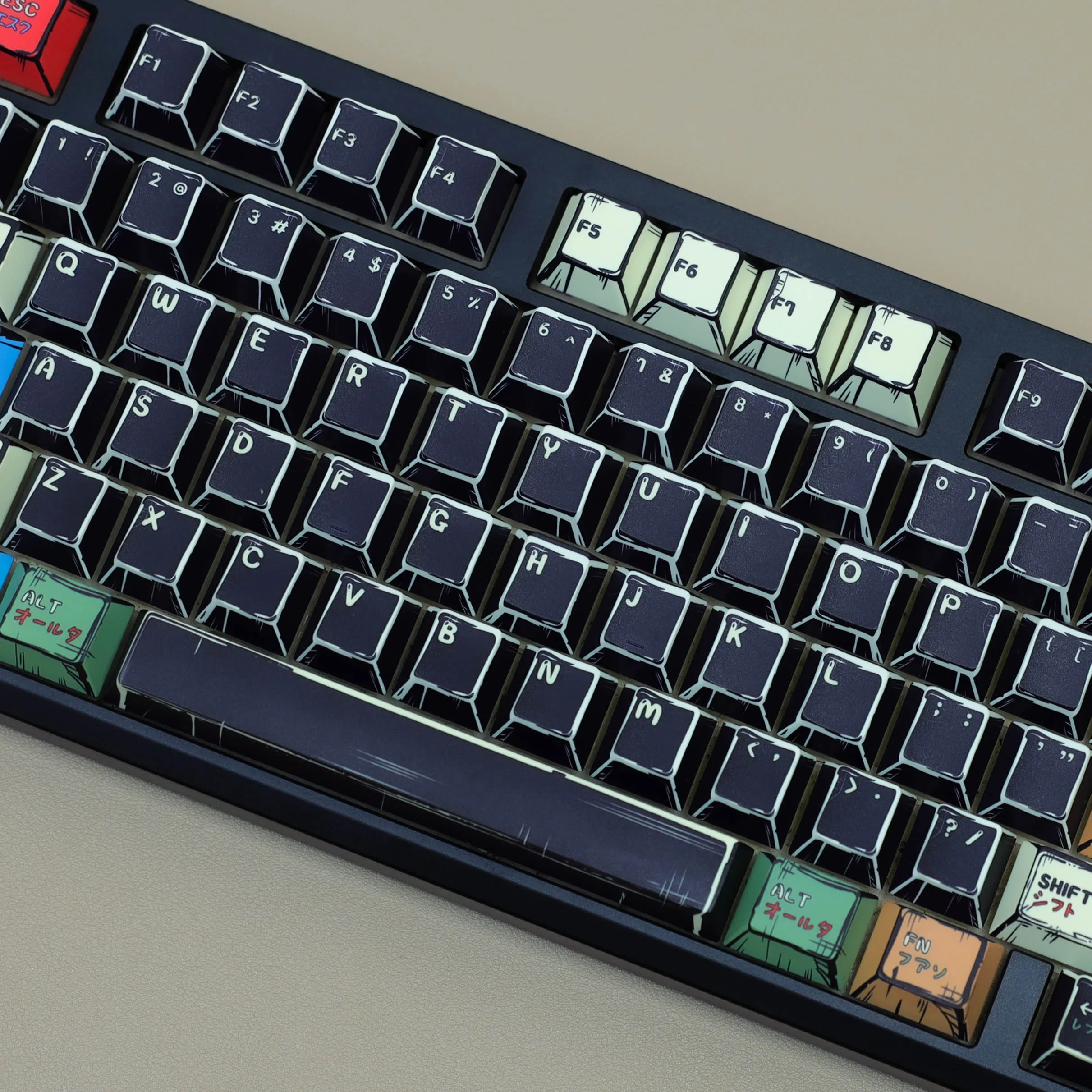 Teclas cómicas Godzilla Monster DE/FR/ES/RU/KR/EN/AR/JP Dye Sub PBT Cherry Profile Keycaps para teclados mecánicos Wooting Hi75 - imagen 4