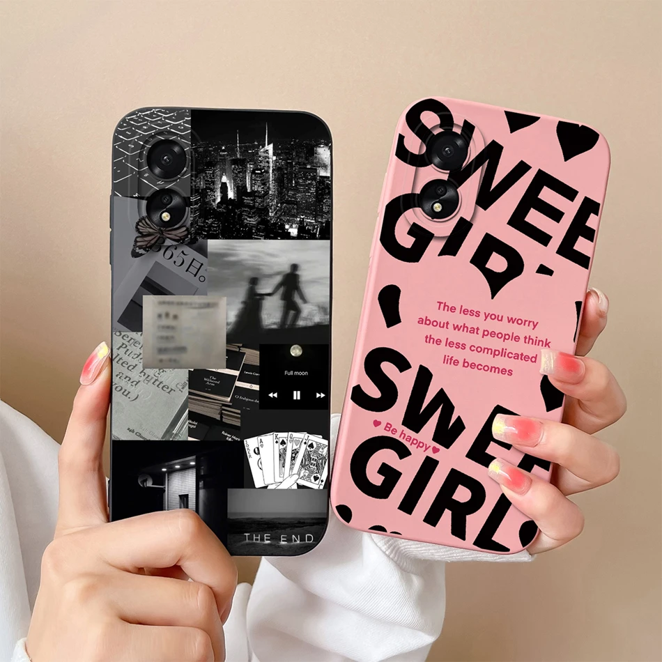 Funda de teléfono para Oppo A18, A38, 4G, diseño bonito, protección completa, carcasa trasera para Oppo A 18 38, Funda de silicona líquida antichoc - imagen 3