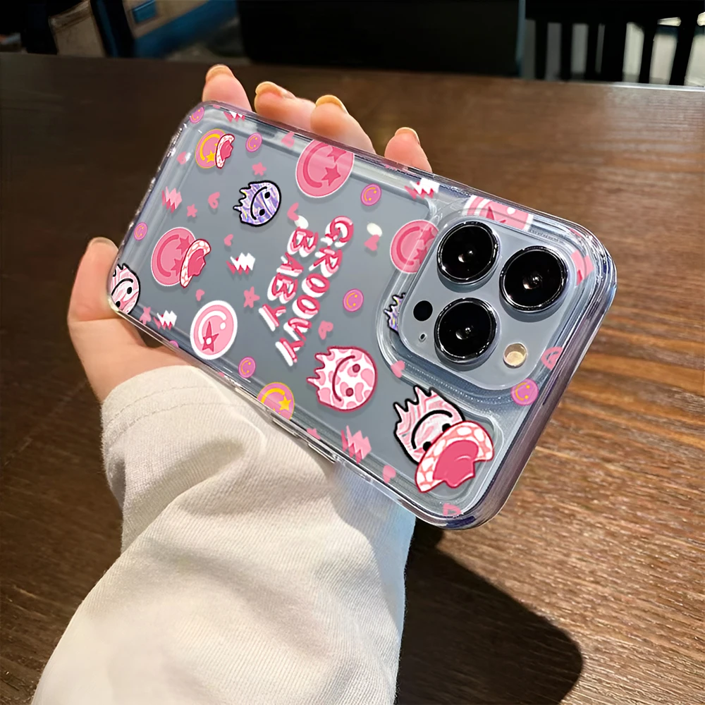 Funda transparente bonita de buenos bebés de lujo para iPhone 16 16e 15 14 13 12 11 Pro Max fundas de parachoques