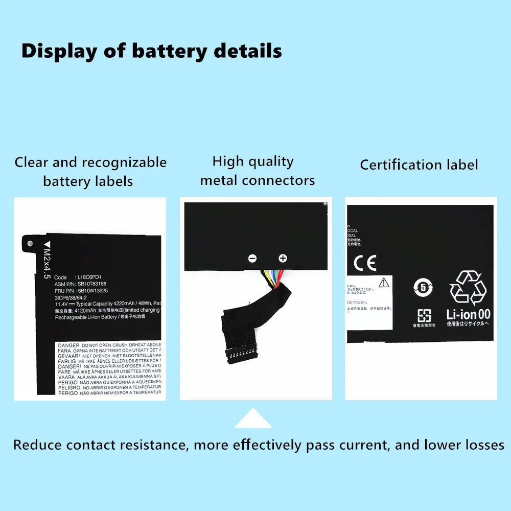 L18C6PD1 batería del ordenador portátil para Lenovo ThinkPad X390 X395 L18M6PD1 X13 1a generación (2020) serie TP00106A L18D6PD1 TP00106B L18M6PD2 - imagen 2