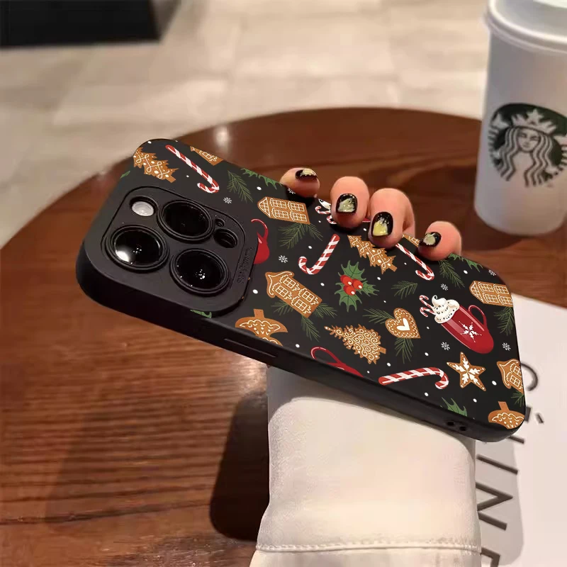 Funda de teléfono para Samsung Galaxy A16 A36 A56 A35 A55 A15 S25 Ultra S24FE S23 S22 Plus copo de nieve Feliz árbol de Navidad cubierta de Año Nuevo - imagen 2