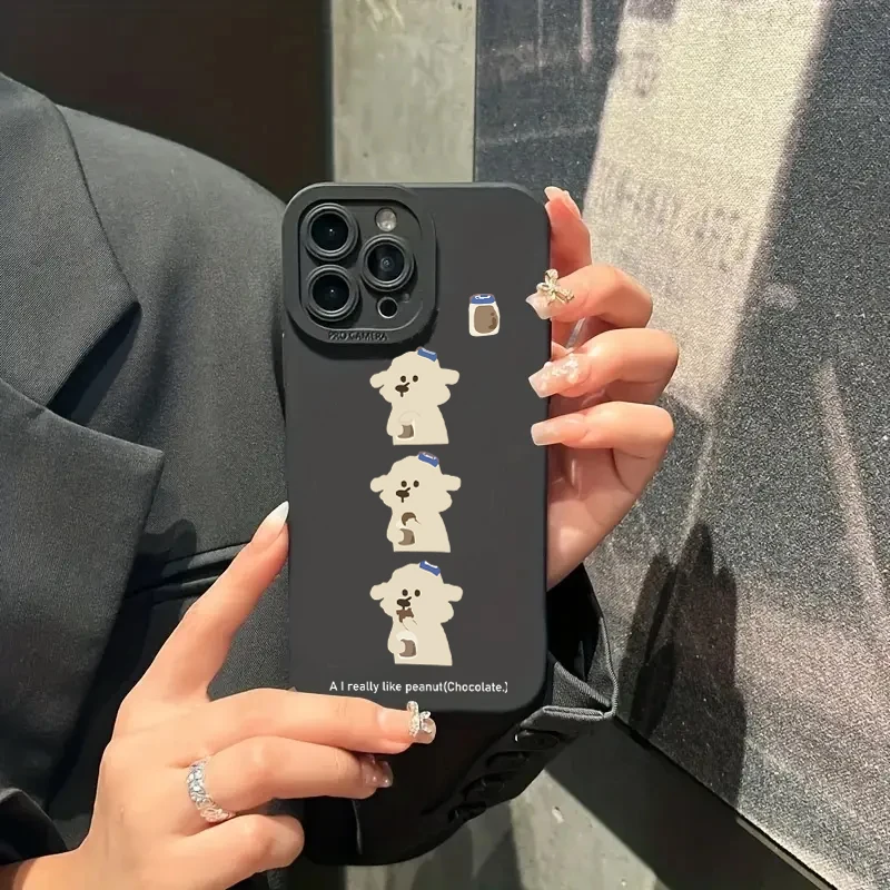 Funda de teléfono con perro bonito de dibujos animados para iPhone 16 15 14 13 12 11 Pro Max 7 8 Plus 16E XR X XS SE 2020, funda suave de silicona a prueba de golpes - imagen 3