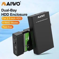 MAIWO Carcasa Disco Duro SSD Externo SATA USB 3.0 con Modos RAID