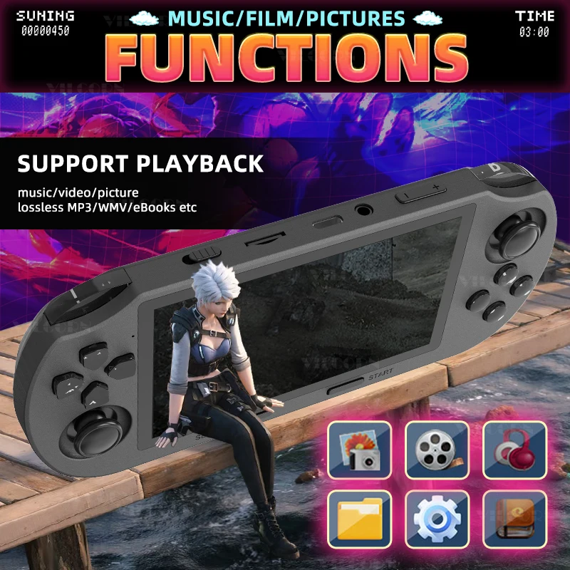 Consola de juegos portátil SF3000, reproductor de videojuegos de bolsillo, 20000 juegos para PS1 SFC, máquina de Gameboy, regalo para niños - imagen 4