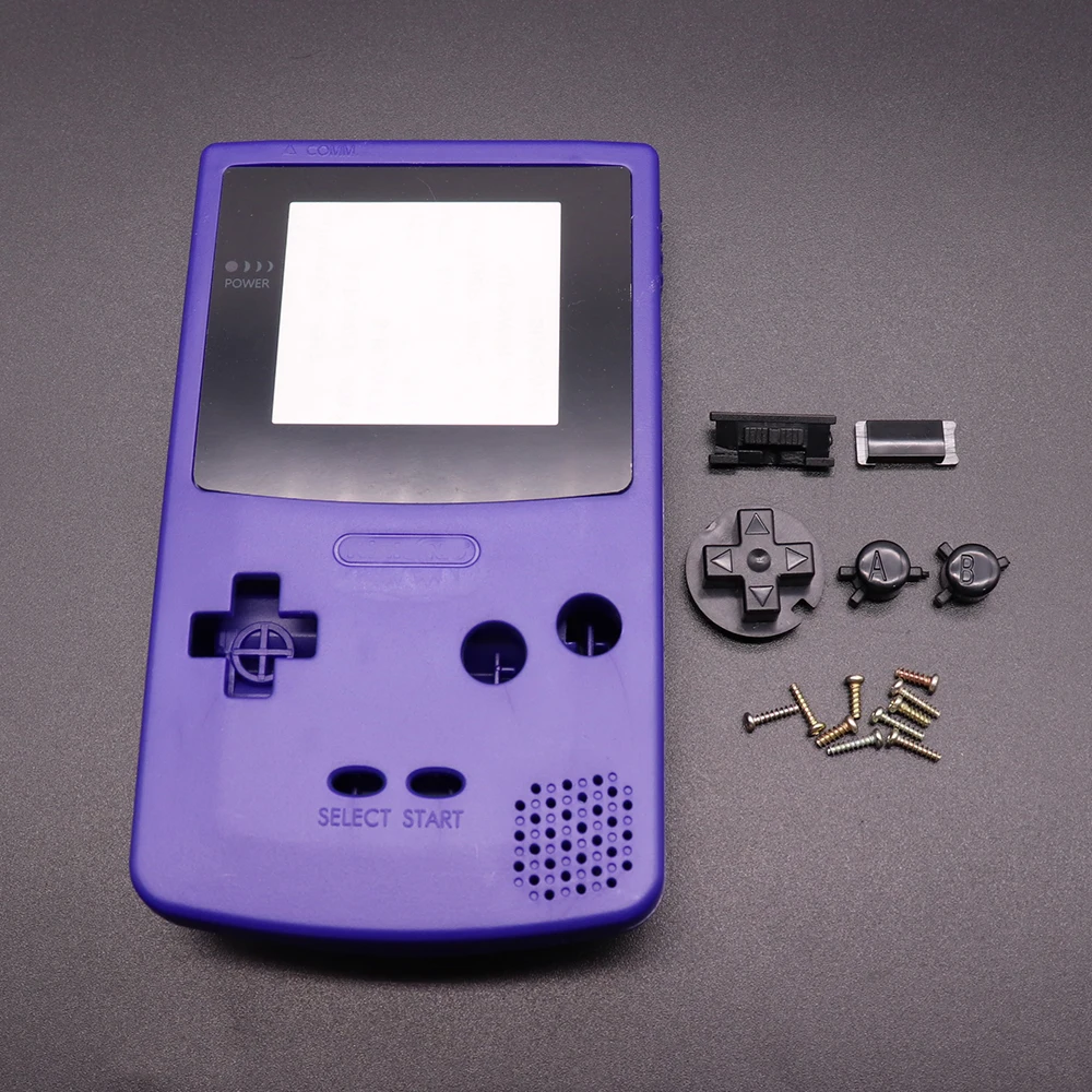 Carcasa de plástico para juegos, funda carcasa para Gameboy Color, carcasa de consola GBC con Kits de botones, pieza de etiqueta adhesiva de tornillo - imagen 4