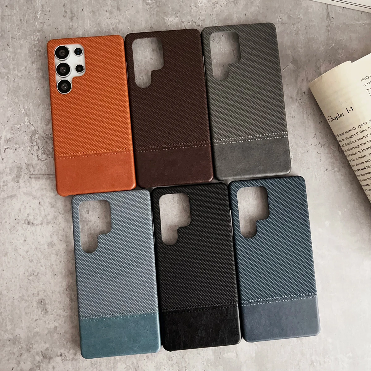 Funda magnética de cuero de tela para Samsung Galaxy S25 S24 S23 Ultra Cover Colorblock imán para Mag-safe Charge Fundas antigolpes - imagen 4