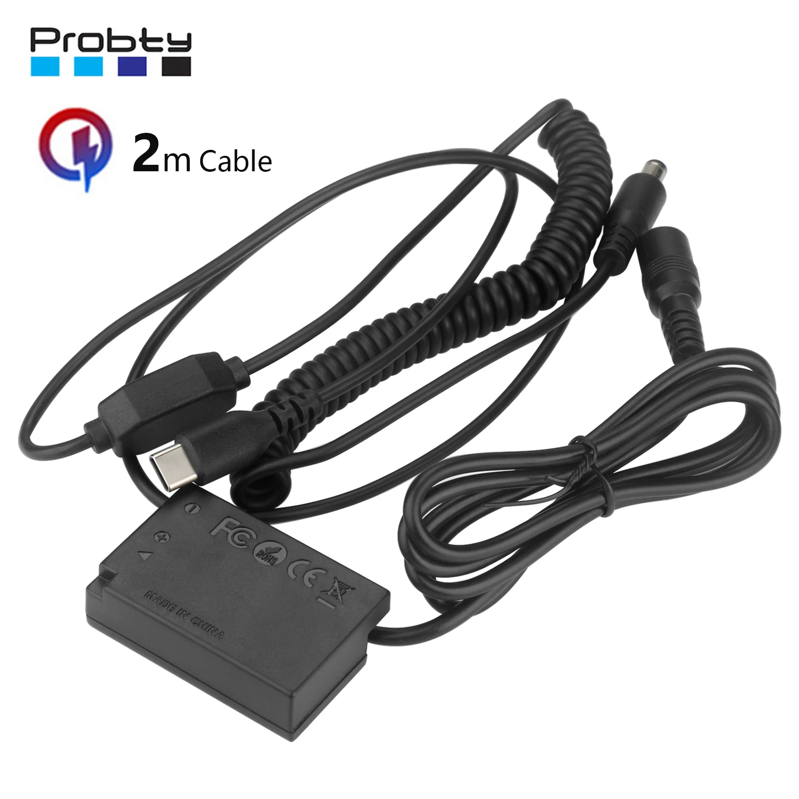 Cable USB-C de 2m LP-E17 ACK-E18 DR-E18 batería simulada para Canon EOS 750D Kiss X8i T6i 760D T6S 77D 800D 200D 250D Rebel SL2