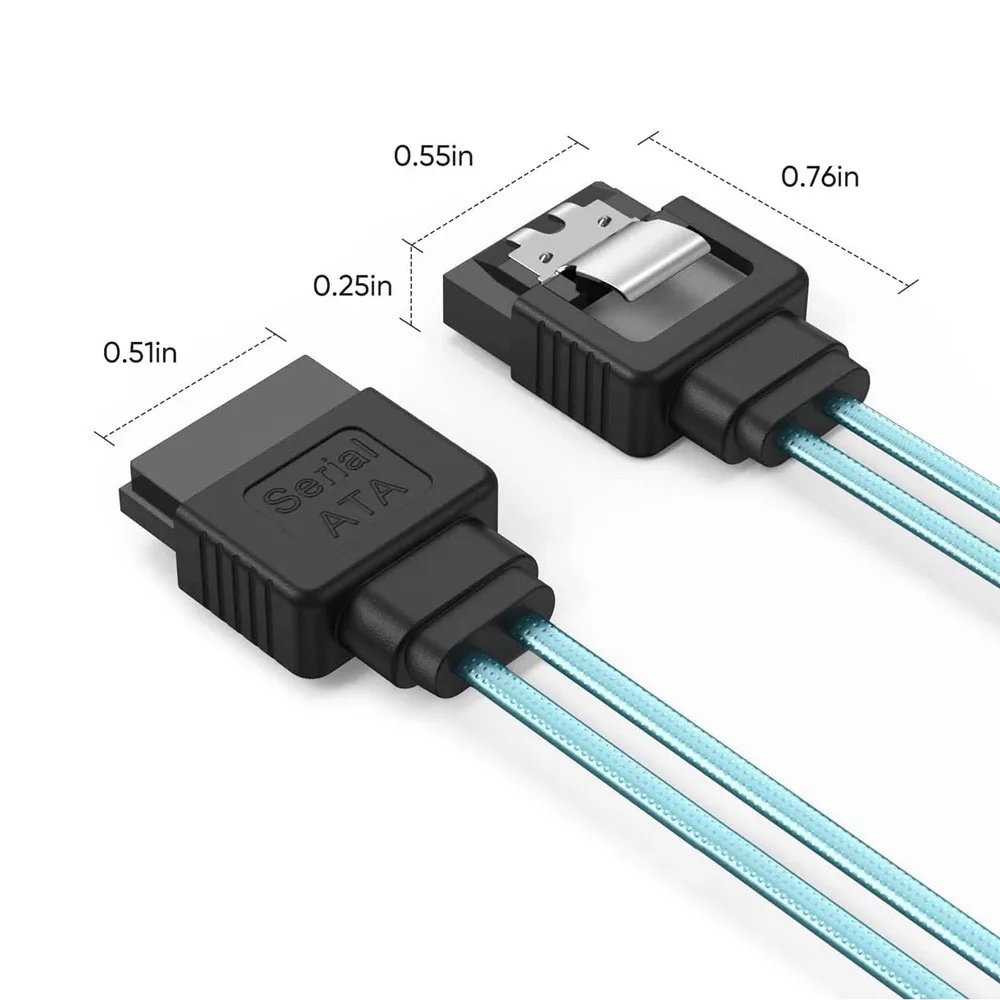 Cable SATA Cable de extensión SATA3.0 SATA 3.0 III 6Gbps SATA 3 Cables para HDD SSD 7Pin Cable SATA3 0,3 m 0,5 m 1m - imagen 5