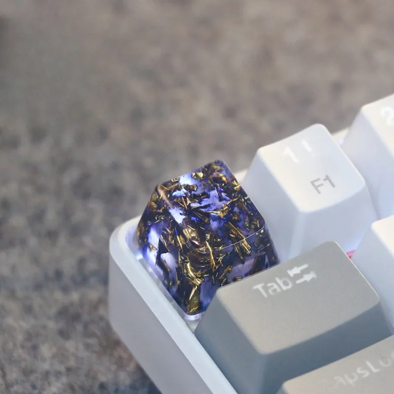 Teclas de resina negra y dorada para teclado mecánico MX, accesorio personalizado hecho a mano, transmisión de luz, perfil SA/OEM, regalos