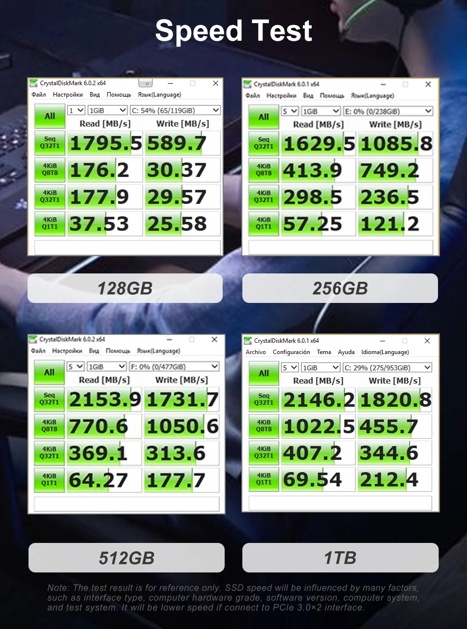 KingSpec-disco duro interno SSD M2 NVME, unidad de estado sólido 512GB 1TB, PCIe3.0 NVME SSD 128GB 256GB 2TB, para PC de escritorio y portátil - imagen 5