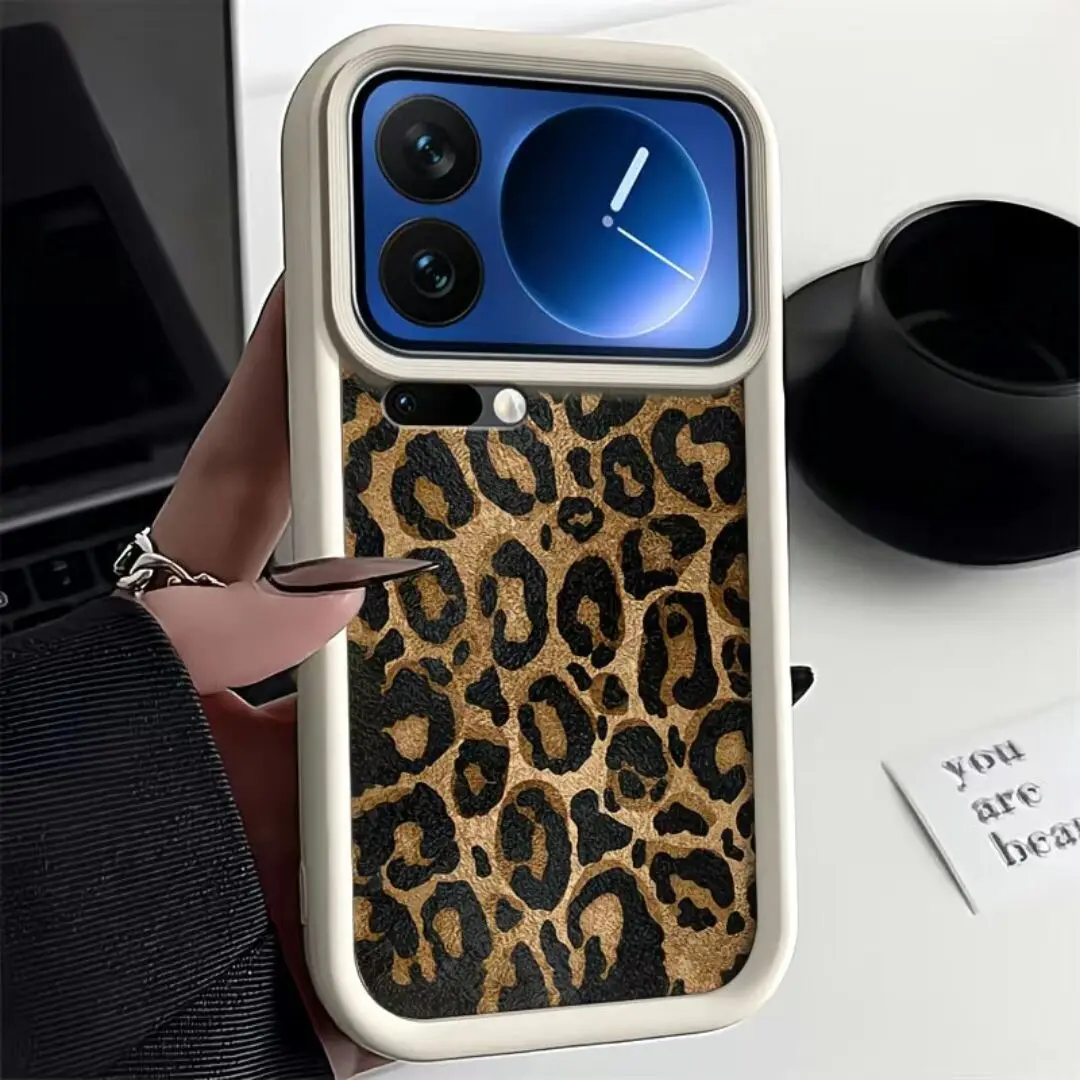 Funda de teléfono para Xiaomi F7 5G M7 4G 15T PRO 17 PRO MAX 14T Poco F7 X7 M7 Pro Mi 8, funda de silicona con estampado de leopardo dorado y negro - imagen 3