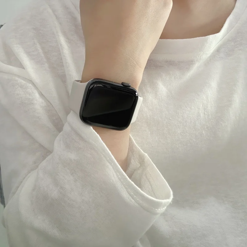 Correa de silicona para Apple Watch 10 correas 46 mm 49mm 45mm 40mm 42mm 41mm 38mm 44 mm pulsera deportiva iWatch serie 9 8 7 SE ultra 3 - imagen 4