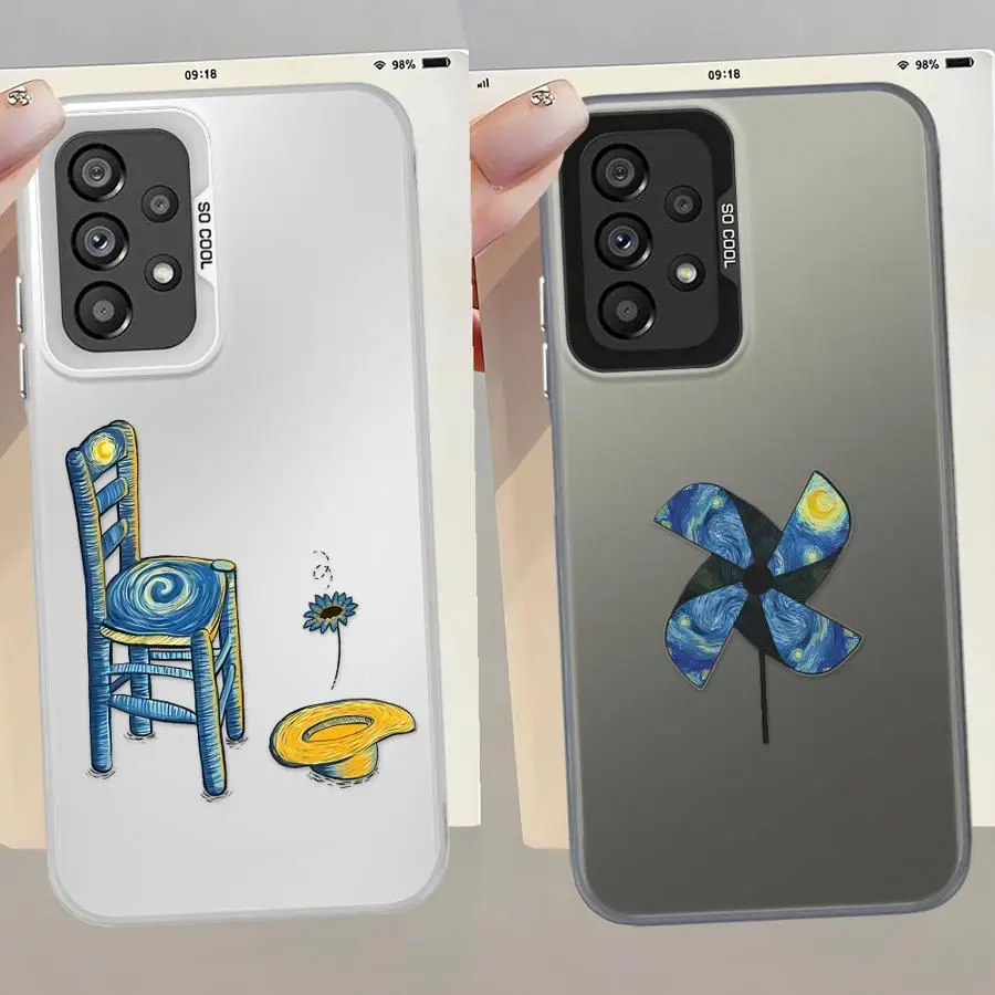 Funda para Samsung Galaxy A12 A06 A14 A16 A02 A50 A04e A03 A13 A20s A15 A11 funda trasera para teléfono Van Gogh creatividad