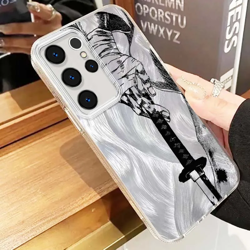 Espada samurái japonesa para Samsung Galaxy A25 A24 A23 A22 A21S A15 A14 A13 A12 A06 A05 A04 funda de teléfono con textura de plumas - imagen 4