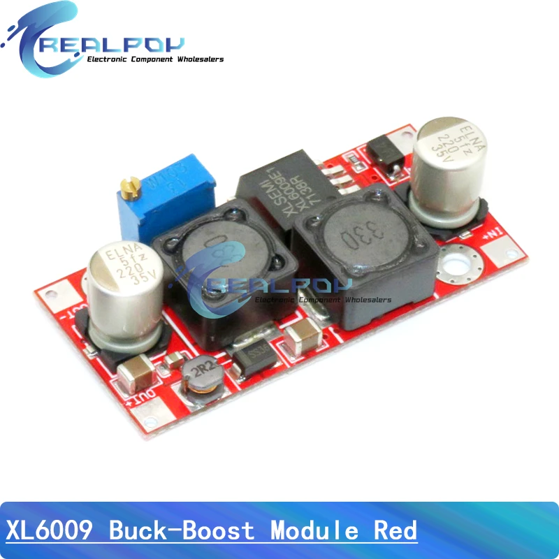 Convertidor Boost Buck DC-DC ajustable, módulo de fuente de alimentación XL6009 de 20W, 5-32V a 1,2-35V, alto rendimiento