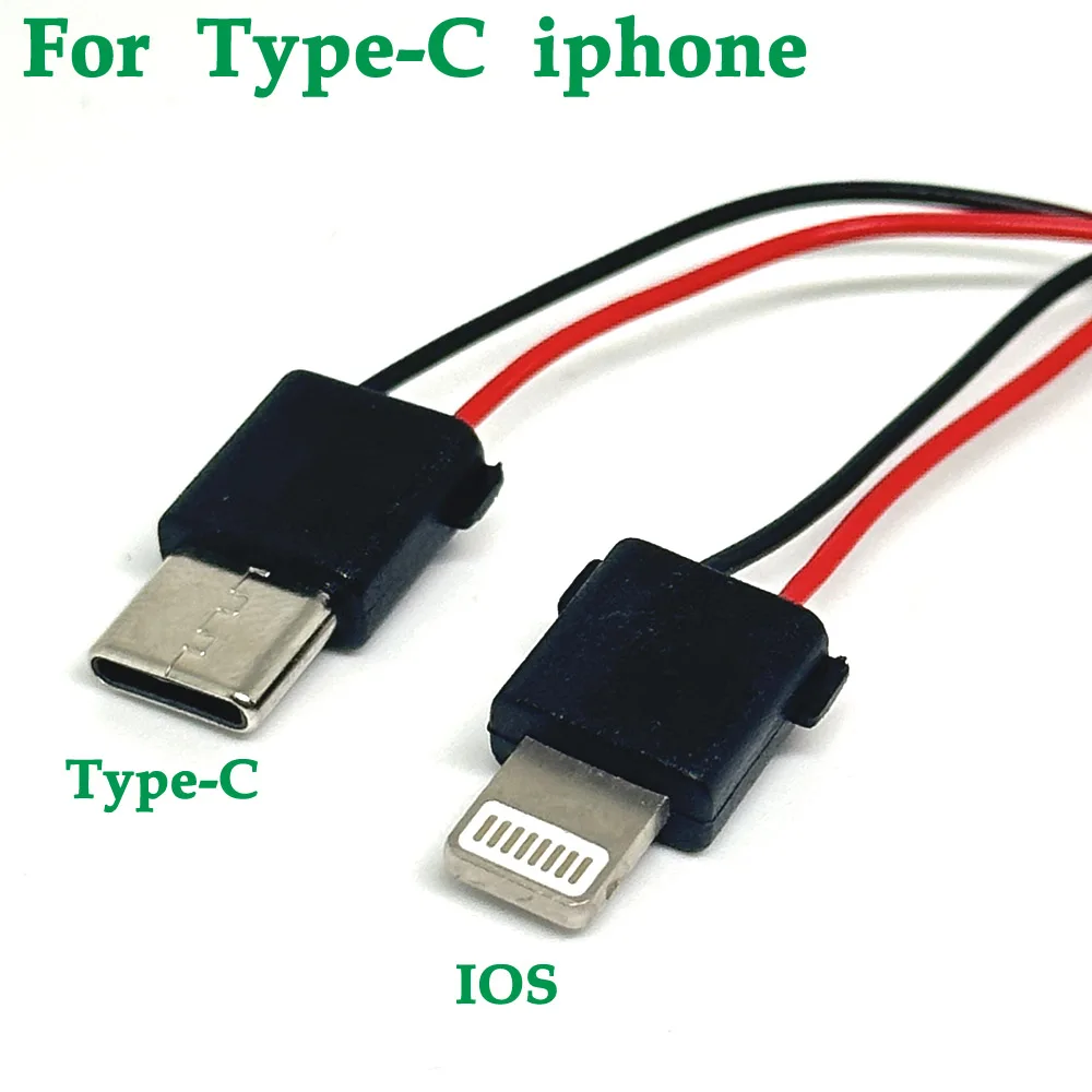 Enchufe macho USB para iphone tipo C, Conector de placa de chip, línea de carga DIY, piezas de adaptador de cable, tipo de soldadura, 2 pines, 1 pieza