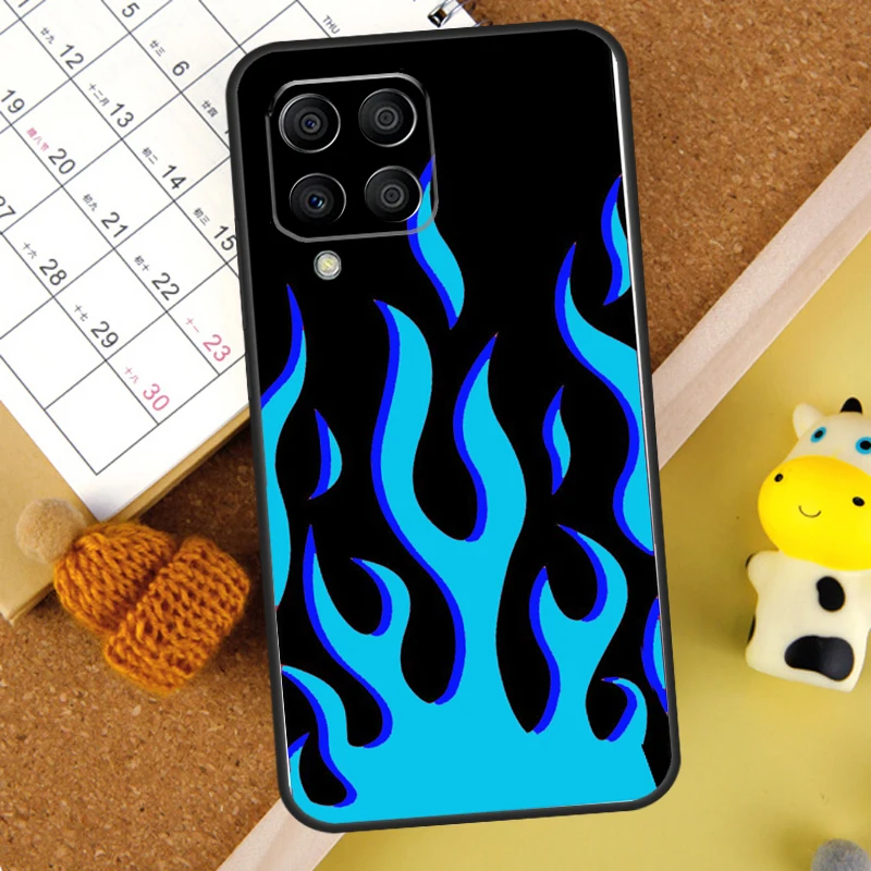 Funda llama azul fuego rosa para Samsung Galaxy M13 M33 M53 M15 M35 M55 M14 M34 M54 M11 M31 M12 M32 M52 M16 M36 M56 - imagen 2