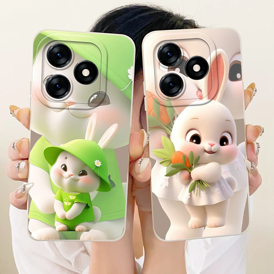 Para Realme Note 50 funda Realme C51 C53 lindo conejo cubierta de dibujos animados suave TPU funda de teléfono para Realme C53 C 51 RealmeC51 Note50 Fundas - imagen 5