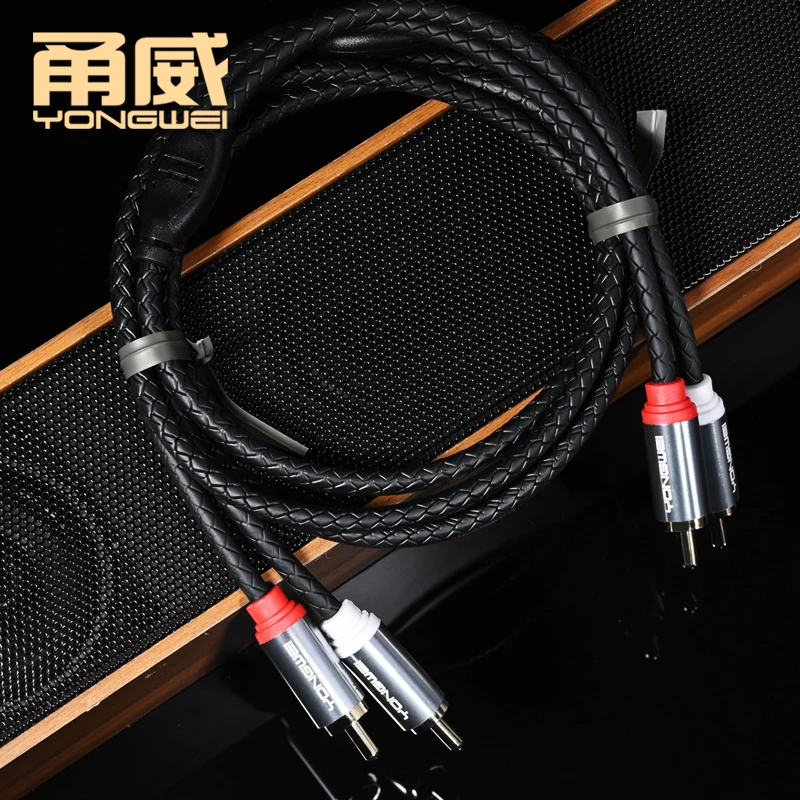 YONGWEI-Cable RCA Hifi 2 RCA a 2 RCA, Cable de interconexión HIFI 4N OFC para amplificador de TV y DVD de cine en casa,1 par - imagen 3