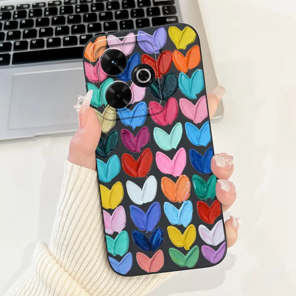 6,79 "para Xiaomi Redmi 13 Funda bonita Margarita de dibujos animados a prueba de golpes Funda de teléfono para Xiomi Redmi 13 Funda Redmi13 4G Funda trasera de silicona - imagen 5