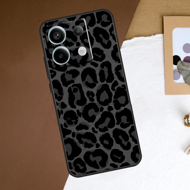 Funda con estampado de leopardo y guepardo negro para Xiaomi Redmi Note 13 Pro Plus Note 12 11 9 10 11S 10S 12S Redmi 13C 10C 12C - imagen 3
