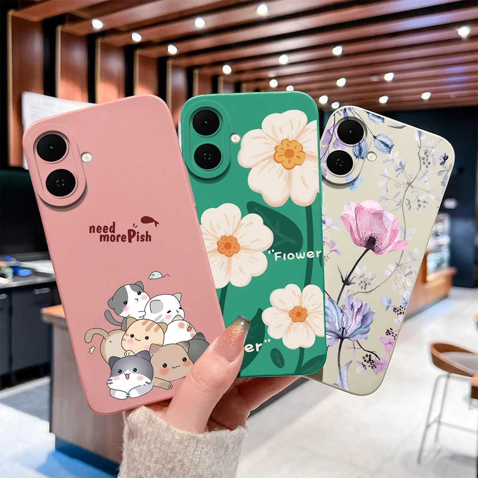 Para Tecno Spark Go 2 funda encantador gato dibujos animados carcasa de teléfono de alta calidad para Tecno Spark Go2 cobertura completa cubierta trasera anticaída