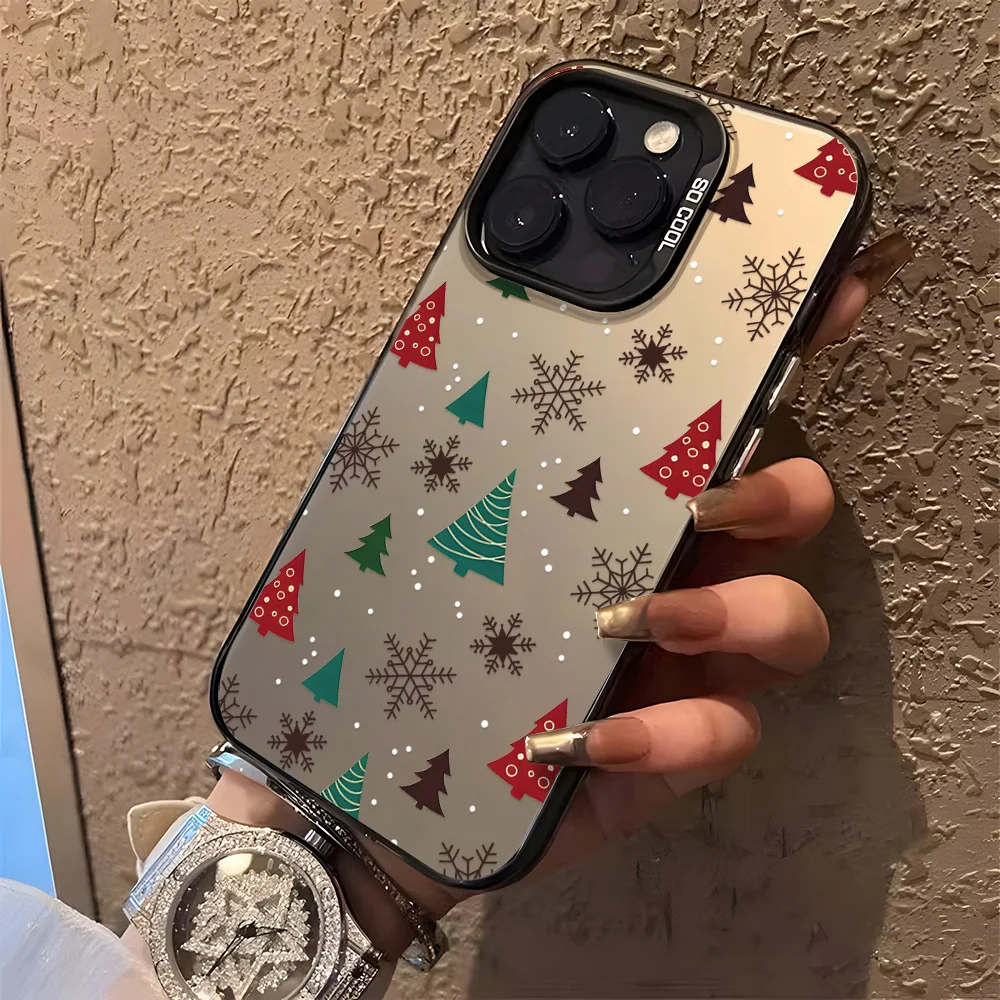 Funda de teléfono de lujo con diseño de árbol de Navidad para iPhone 17 16 Pro Max13 11 15 14 12 Air 16promax 17promax, Funda dura mate IMD - imagen 2