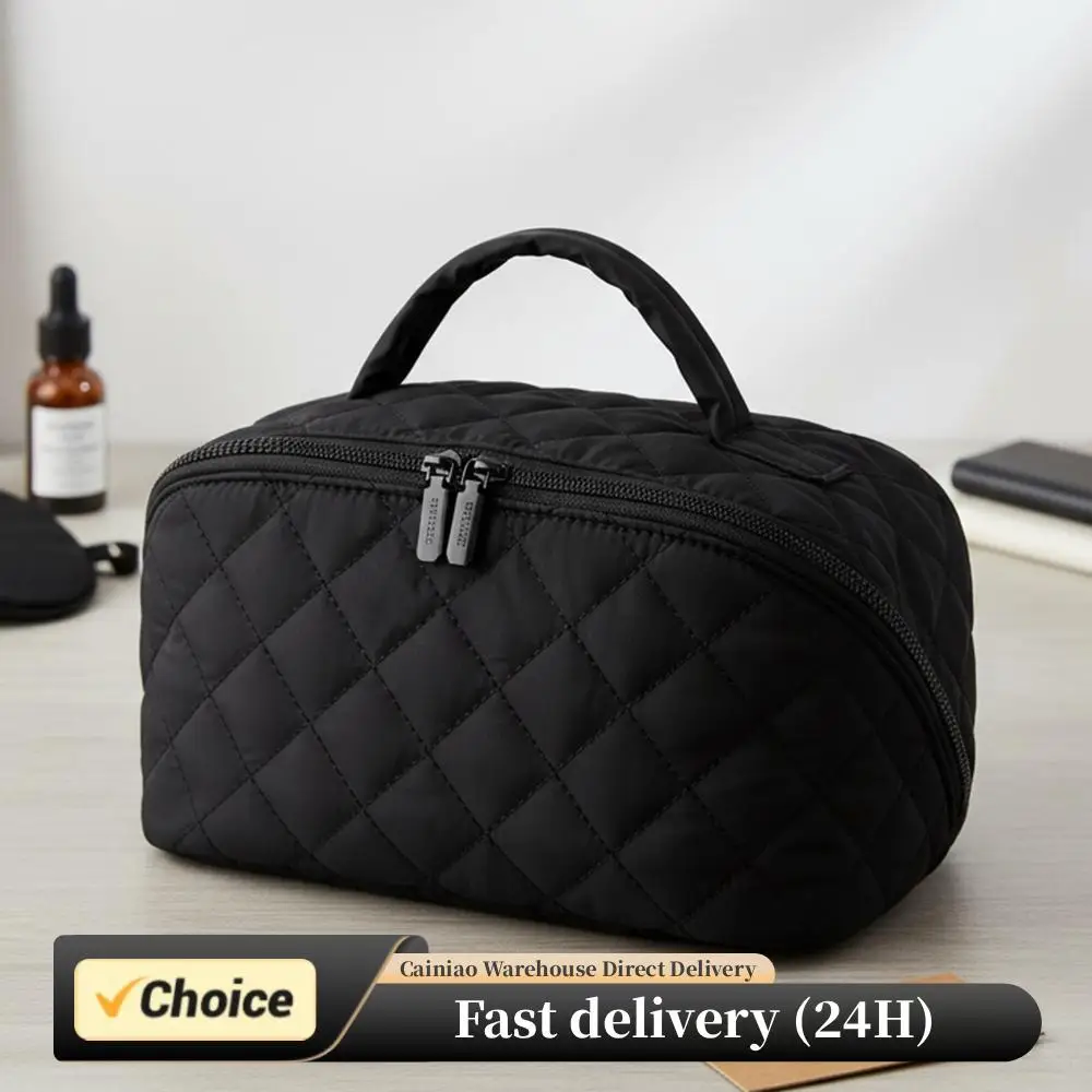 Bolsa de maquillaje de algodón, bolsa de maquillaje de moda para mujer, bolso de algodón, bolso de almacenamiento de cosméticos portátil para mujer, organizador de viaje con asa