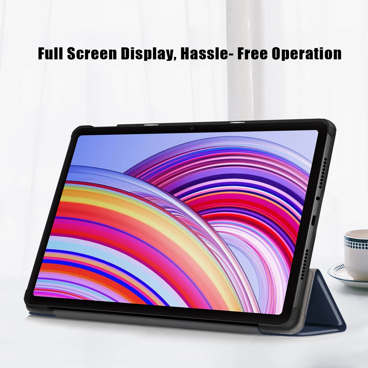 Funda para Xiaomi Redmi Pad Pro 2024, Funda con soporte triple plegable, Funda para Xiaomi Poco Pad Red Mi Pad Pro Tablet con cubierta para dormir automática - imagen 4