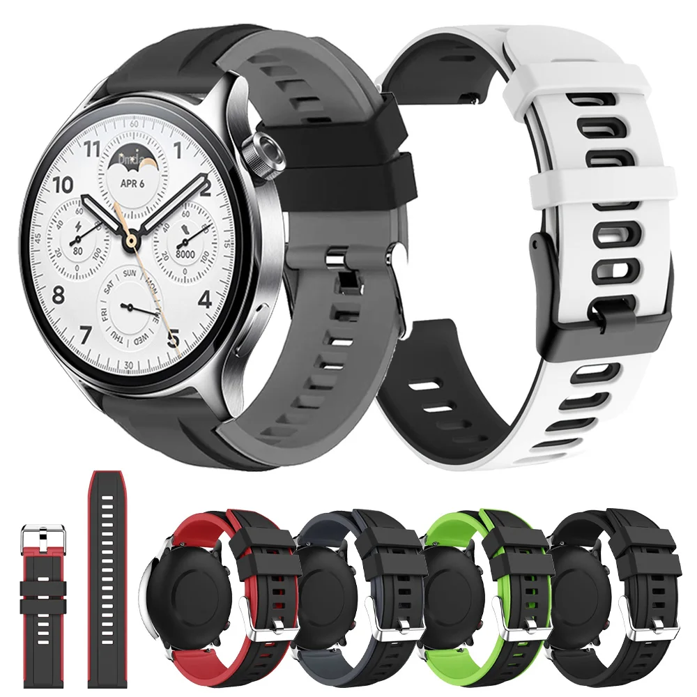 Correa deportiva de silicona de 22mm para Xiaomi Watch Color 2 Band para Xiaomi Mi Watch S2 S1 Pro Correa de repuesto pulsera transpirable