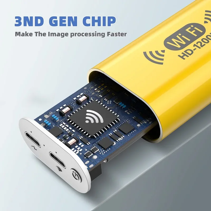 Cámara endoscópica WiFi 8MM HD1200P IP67 boroscopio de inspección USB impermeable con LED ajustable para Android IOS Iphone PC - imagen 4