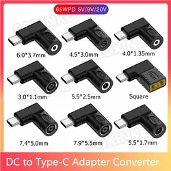 Adaptador CC a USB-C PD de 65 W para portátiles Xiaomi y Samsung