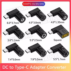 Adaptador CC a USB-C PD de 65 W para portátiles Xiaomi y Samsung