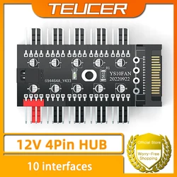 Placa Hub Ventiladores PWM 4 Pines 1 a 10 – Divisor Alimentación SATA