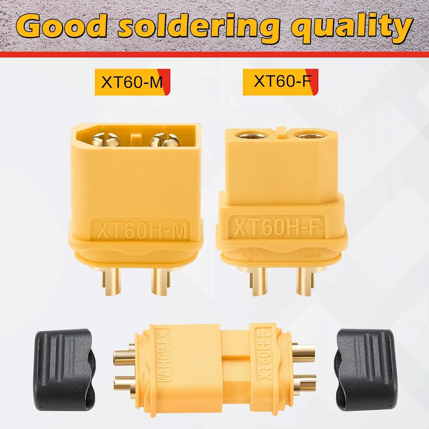 24 pares sin cable XT60 XT60H enchufe macho hembra adaptador de conector con carcasa de vaina para RC Lipo batería modelo RC - imagen 2