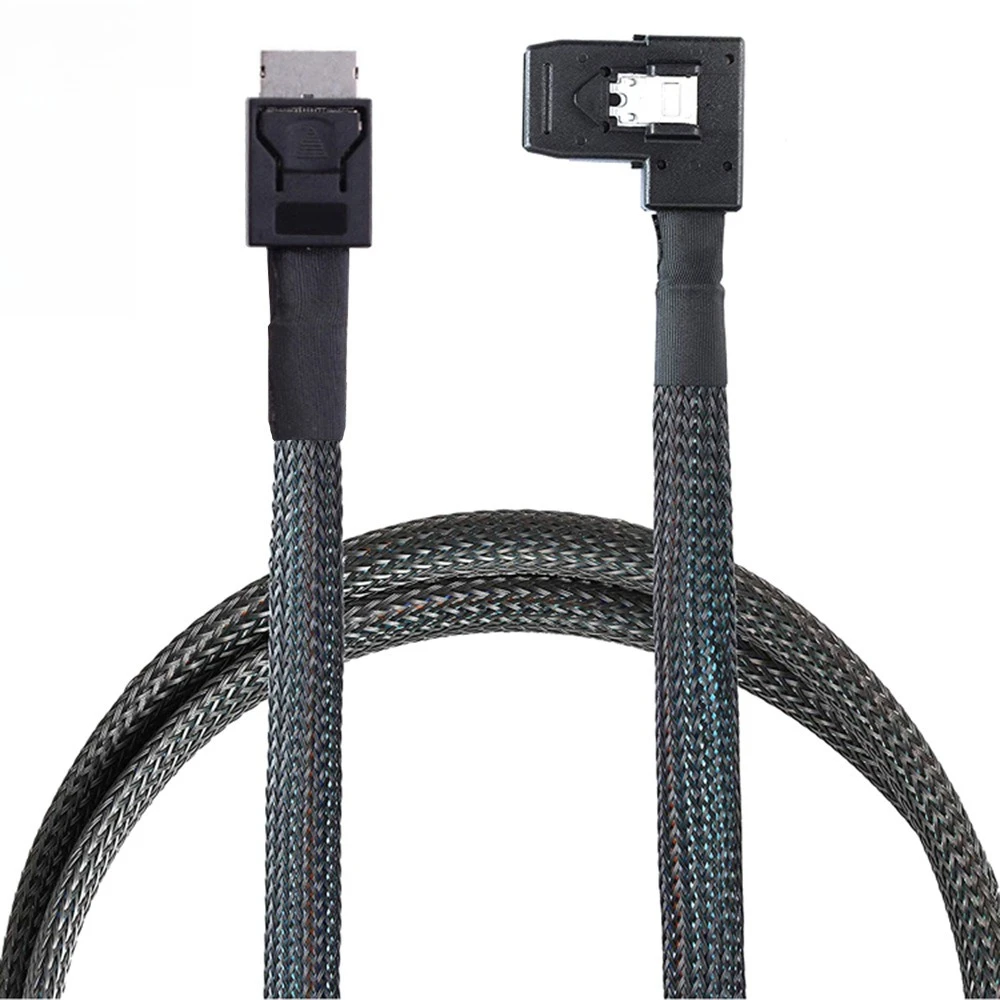 OCuLink PCIe MINI SAS SLIM SFF-8611 4i a 8087 Servidor de giro izquierdo Cable adaptador de alta velocidad Longitud opcional 0,5 M 1 M - imagen 3