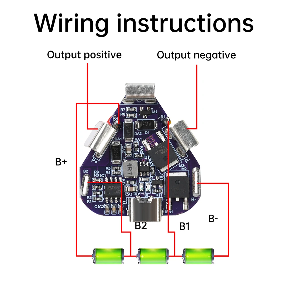 BMS 12,6 V 3S 20A puerto de carga tipo C 18650 Placa de protección de batería de litio sobre descarga/protección contra cortocircuitos - imagen 5