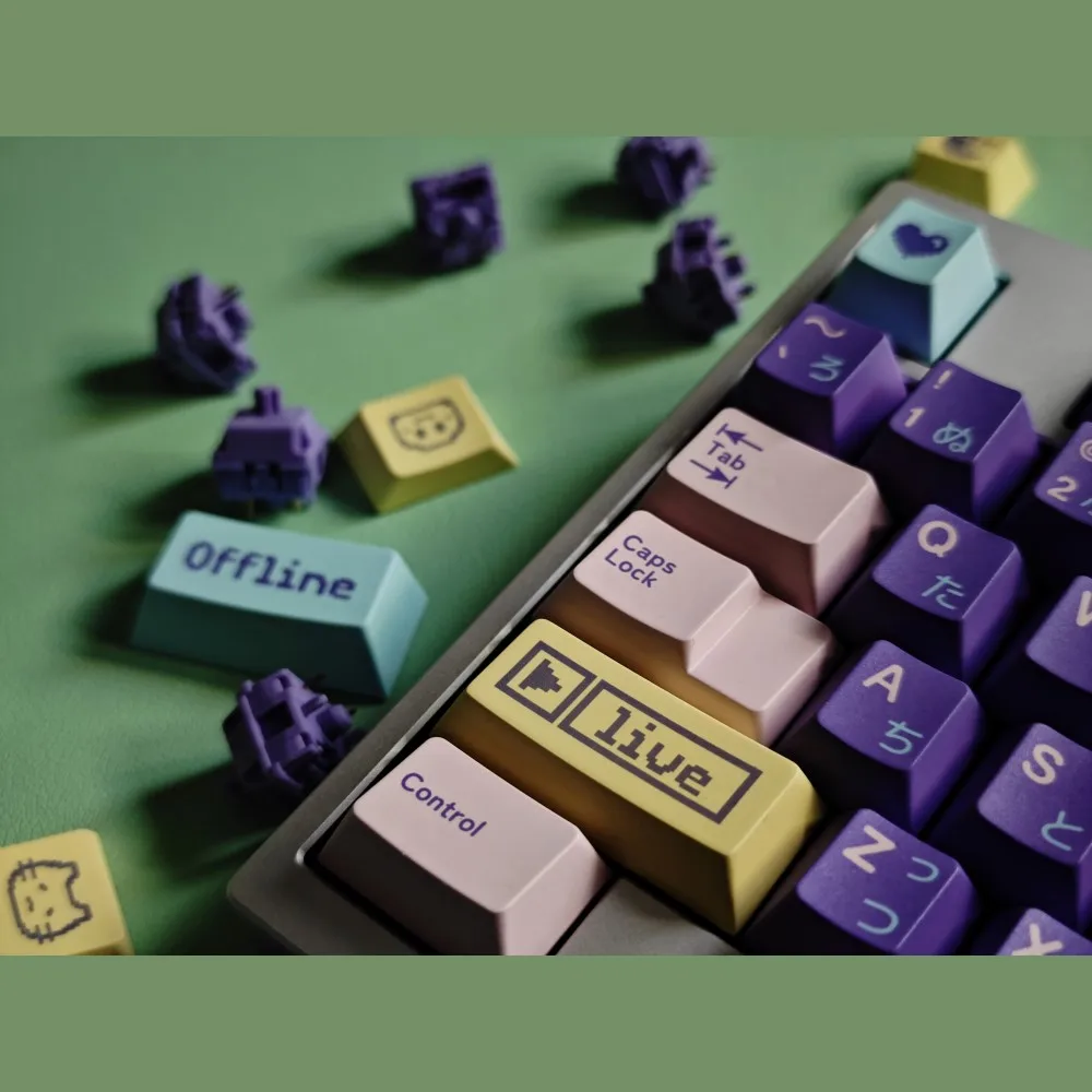 GMK Candy Theme Keycap PBT Custom Retro Japanese KeyCap, Cherry Profile Keycap para teclado mecánico, accesorios para juegos