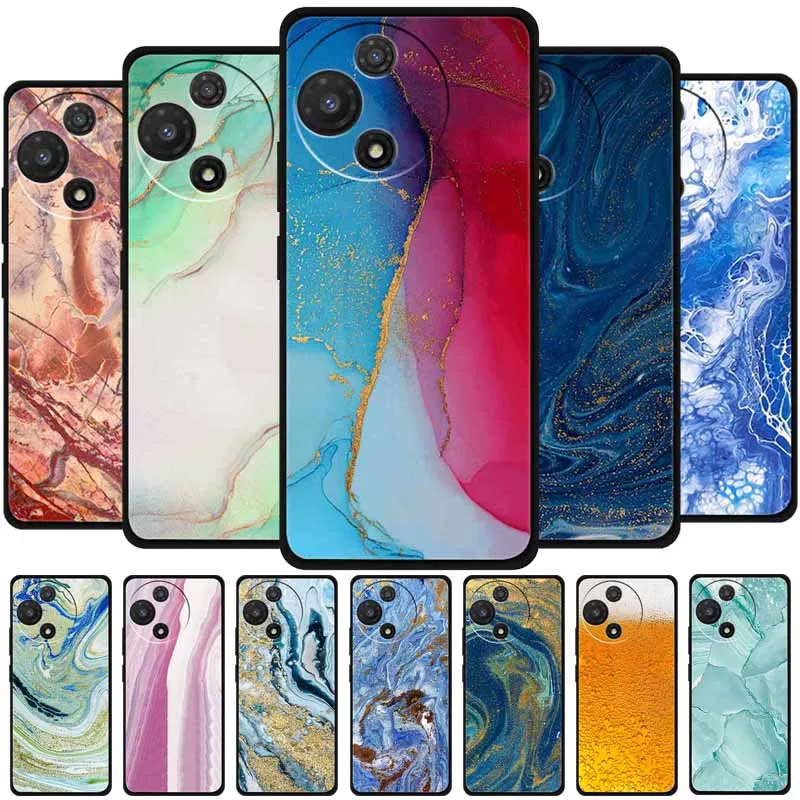 Para TCL 60 SE NxtPaper 5G Funda con estampado en Color mármol TPU carcasas de teléfono de silicona suave a prueba de golpes moda Mica pintada Para Capa